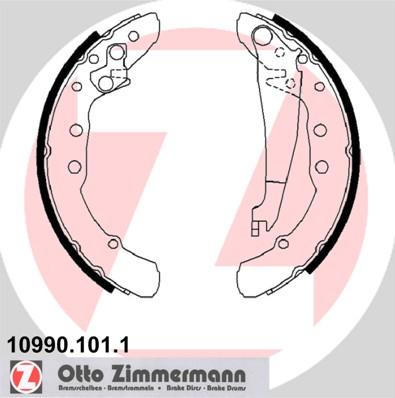 Zimmermann 10990.101.1 - Комплект тормозных колодок, барабанные parts5.com