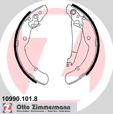 Zimmermann 10990.101.8 - Комплект тормозных колодок, барабанные parts5.com