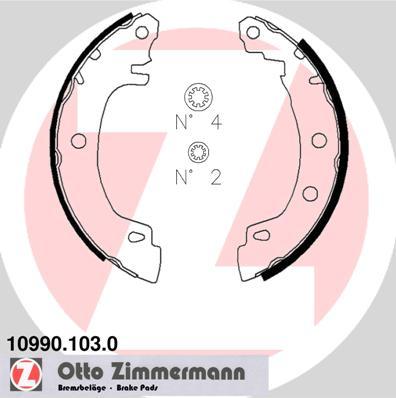 Zimmermann 10990.103.0 - Комплект тормозных колодок, барабанные parts5.com