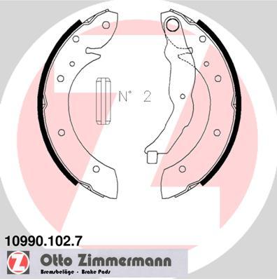 Zimmermann 10990.102.7 - Комплект тормозных колодок, барабанные parts5.com