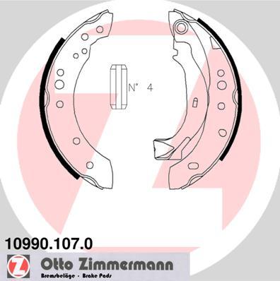 Zimmermann 10990.107.0 - Комплект тормозных колодок, барабанные parts5.com