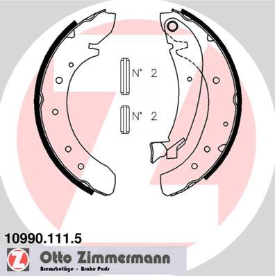 Zimmermann 10990.111.5 - Комплект тормозных колодок, барабанные parts5.com
