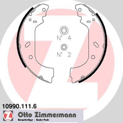 Zimmermann 10990.111.6 - Комплект тормозных колодок, барабанные parts5.com
