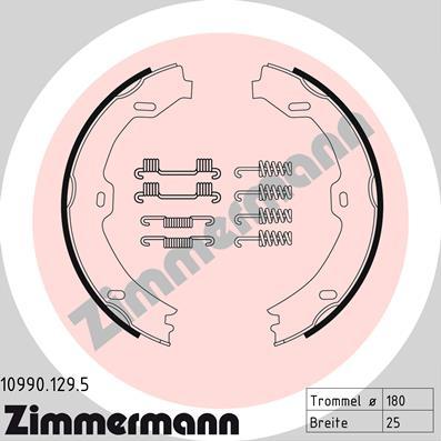 Zimmermann 10990.129.5 - Комплект тормозов, ручник, парковка parts5.com