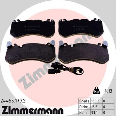 Zimmermann 24455.170.2 - Тормозные колодки, дисковые, комплект parts5.com