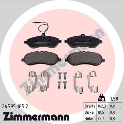 Zimmermann 24595.185.2 - Тормозные колодки, дисковые, комплект parts5.com