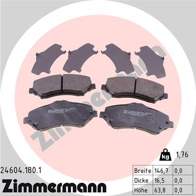 Zimmermann 24604.180.1 - Juego de pastillas de freno parts5.com