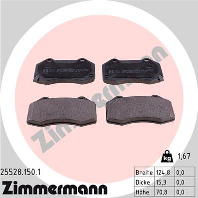 Zimmermann 25528.150.1 - Тормозные колодки, дисковые, комплект parts5.com