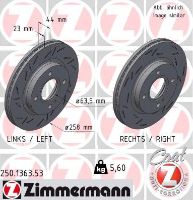 Zimmermann 250.1363.53 - Тормозной диск parts5.com