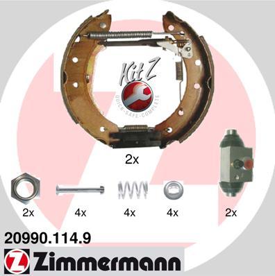 Zimmermann 20990.114.9 - Комплект тормозных колодок, барабанные parts5.com