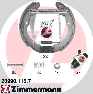 Zimmermann 20990.115.7 - Комплект тормозных колодок, барабанные parts5.com