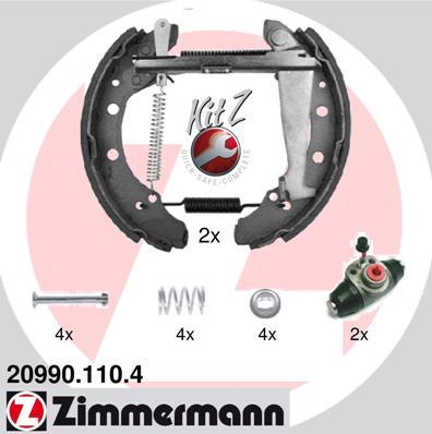 Zimmermann 20990.110.4 - Комплект тормозных колодок, барабанные parts5.com