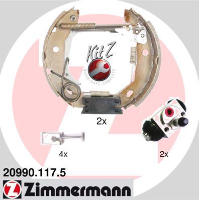 Zimmermann 20990.117.5 - Комплект тормозных колодок, барабанные parts5.com