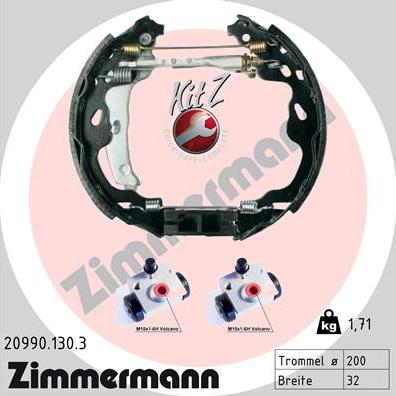 Zimmermann 20990.130.3 - Комплект тормозных колодок, барабанные parts5.com