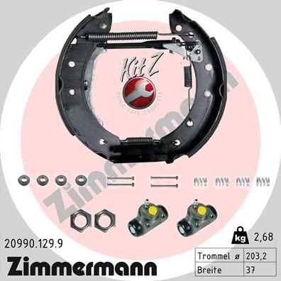 Zimmermann 20990.129.9 - Комплект тормозных колодок, барабанные parts5.com