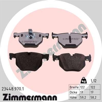 Zimmermann 23448.970.1 - Тормозные колодки, дисковые, комплект parts5.com