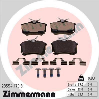 Zimmermann 23554.170.3 - Brake Pad Set, disc brake parts5.com