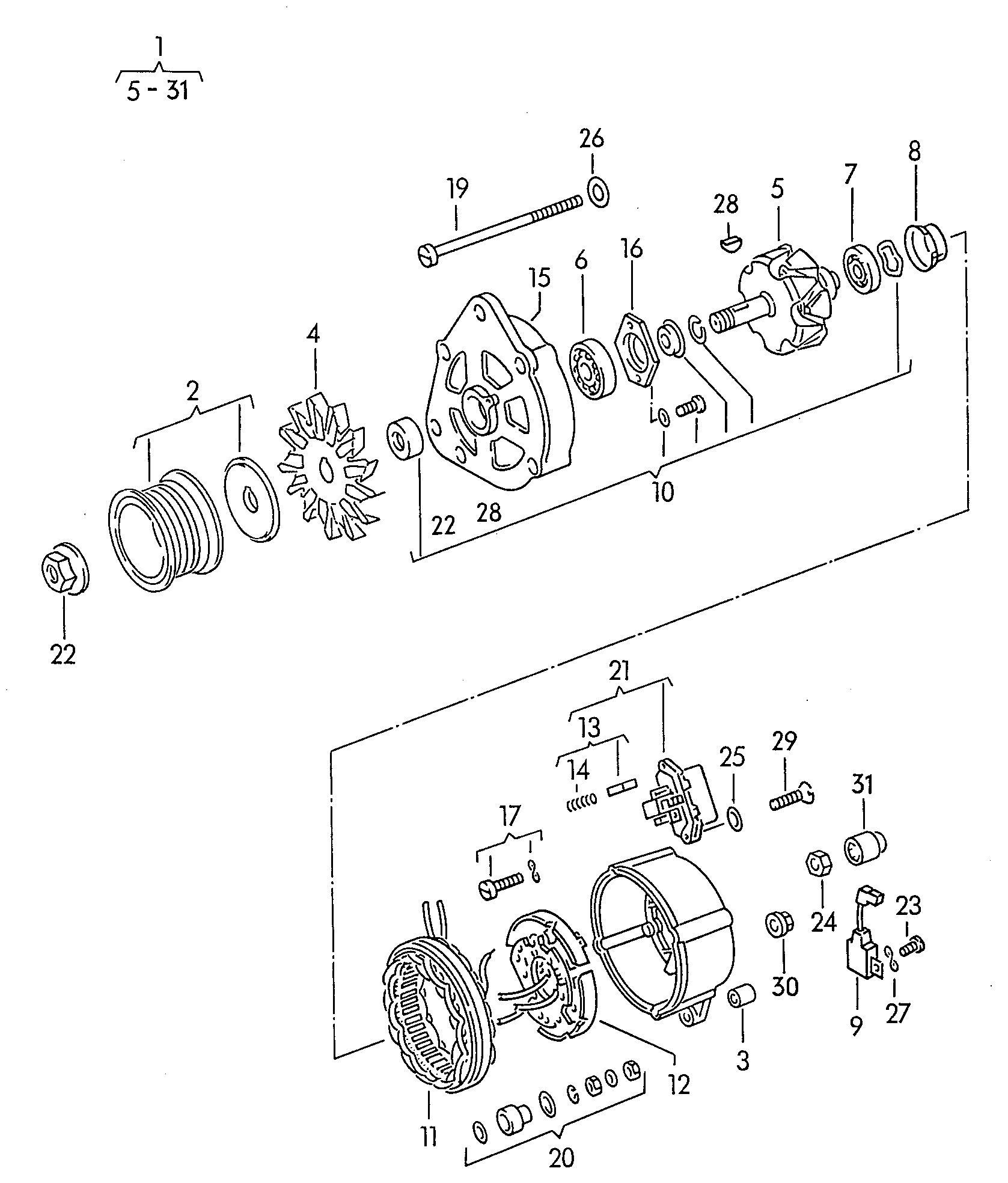 VW 034903803 - Voltage regulator parts5.com