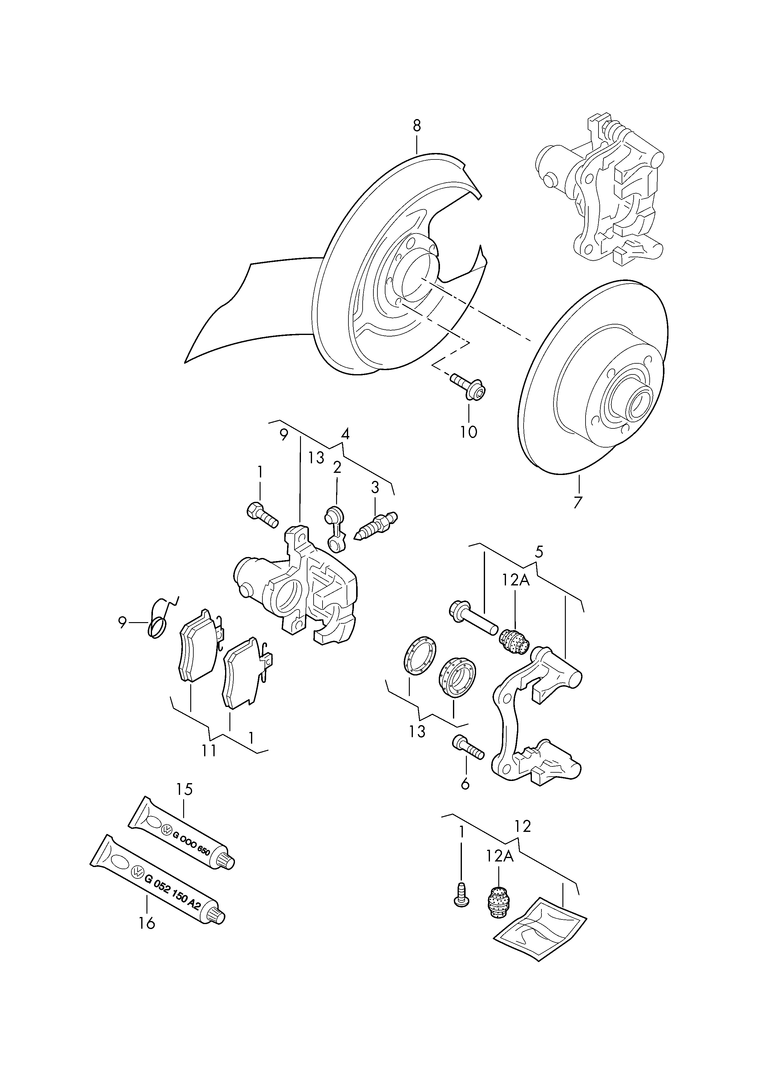 VW 8E0 698 451 K - Тормозные колодки, дисковые, комплект parts5.com