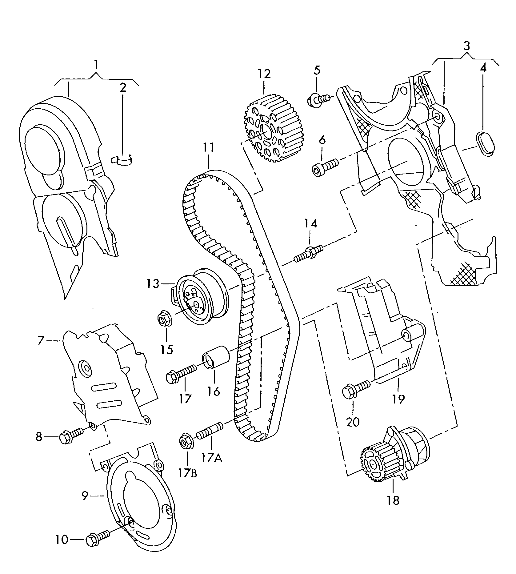 AUDI 045 109 244 A - Timing Belt Set parts5.com