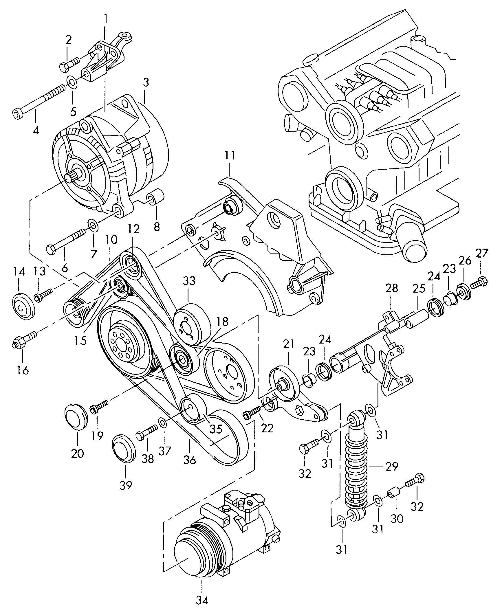 VAG 059903341A - Направляющий ролик, поликлиновый ремень parts5.com