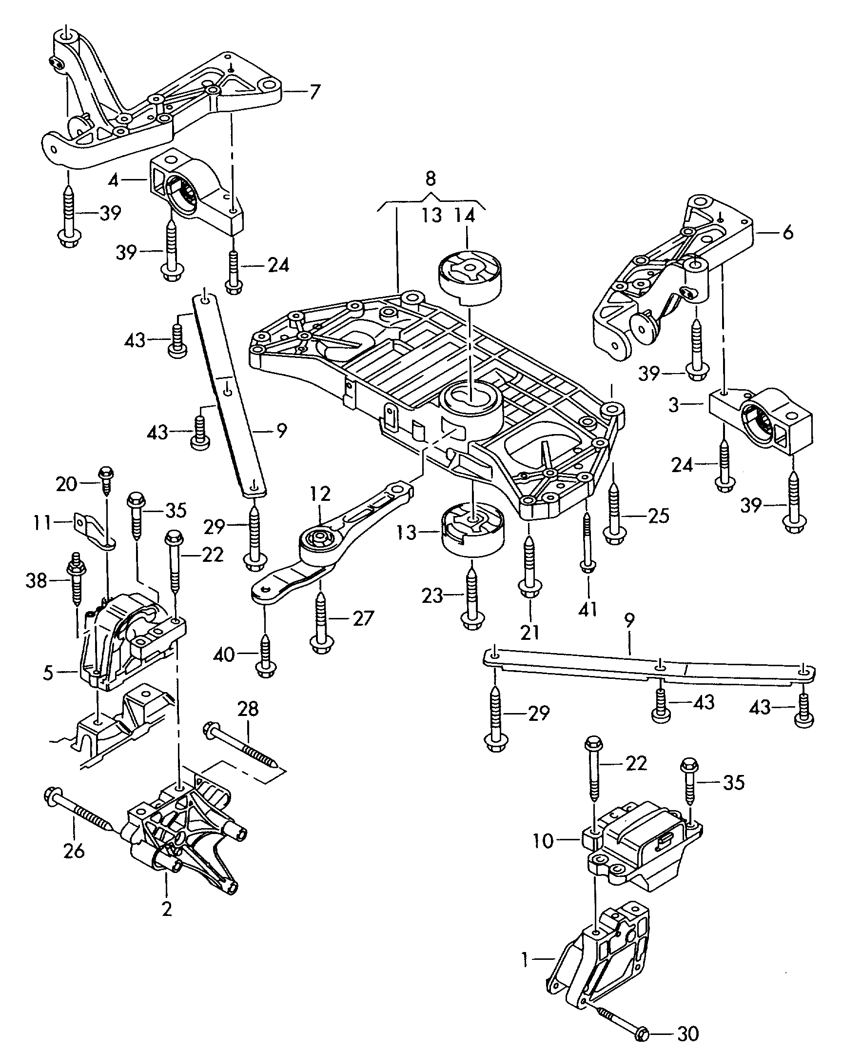 VAG 1K0 199 232 J - Сайлентблок, рычаг подвески колеса parts5.com