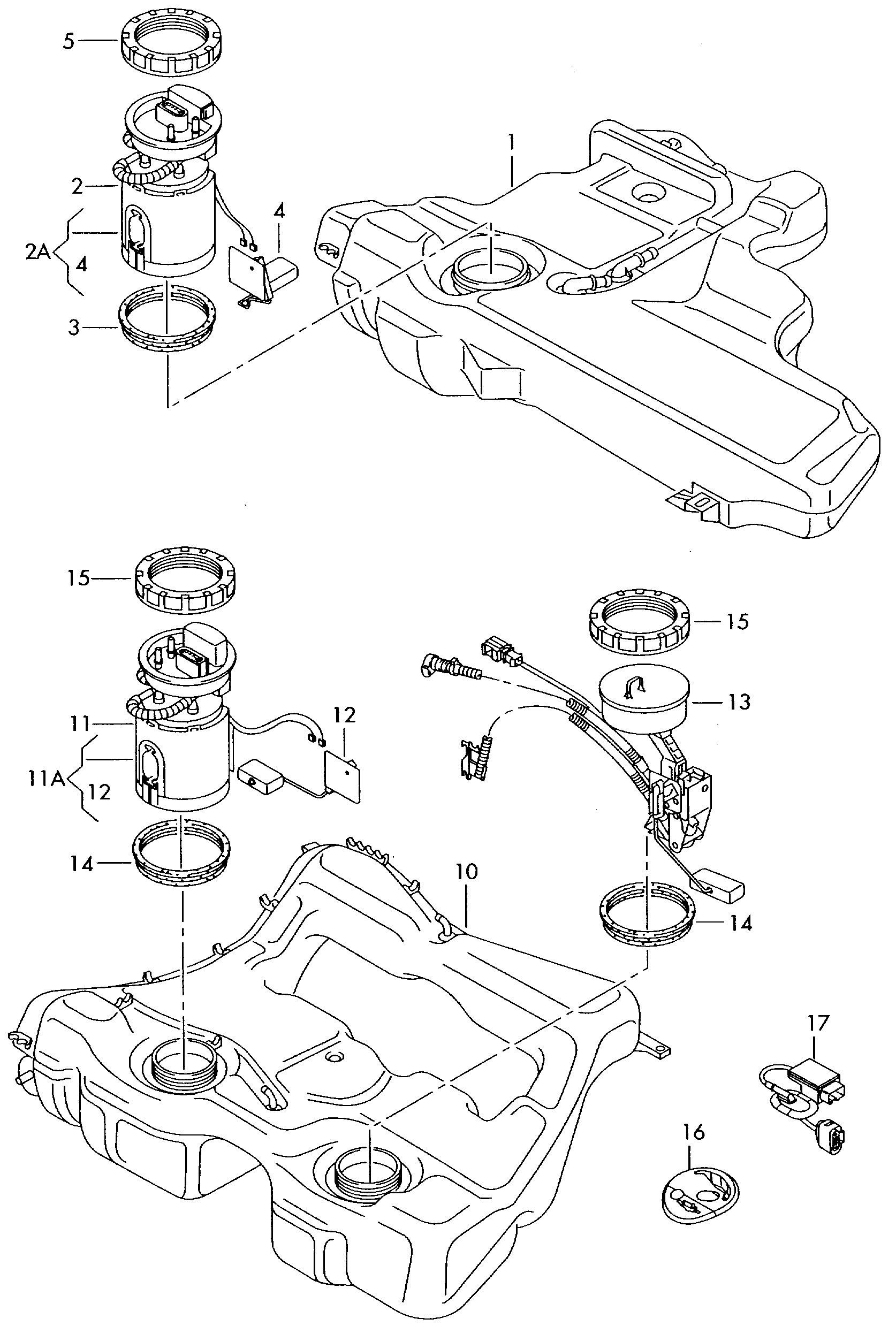 Seat 1K0 919 050 AB - Fuel delivery unit and sender for fuel gauge parts5.com