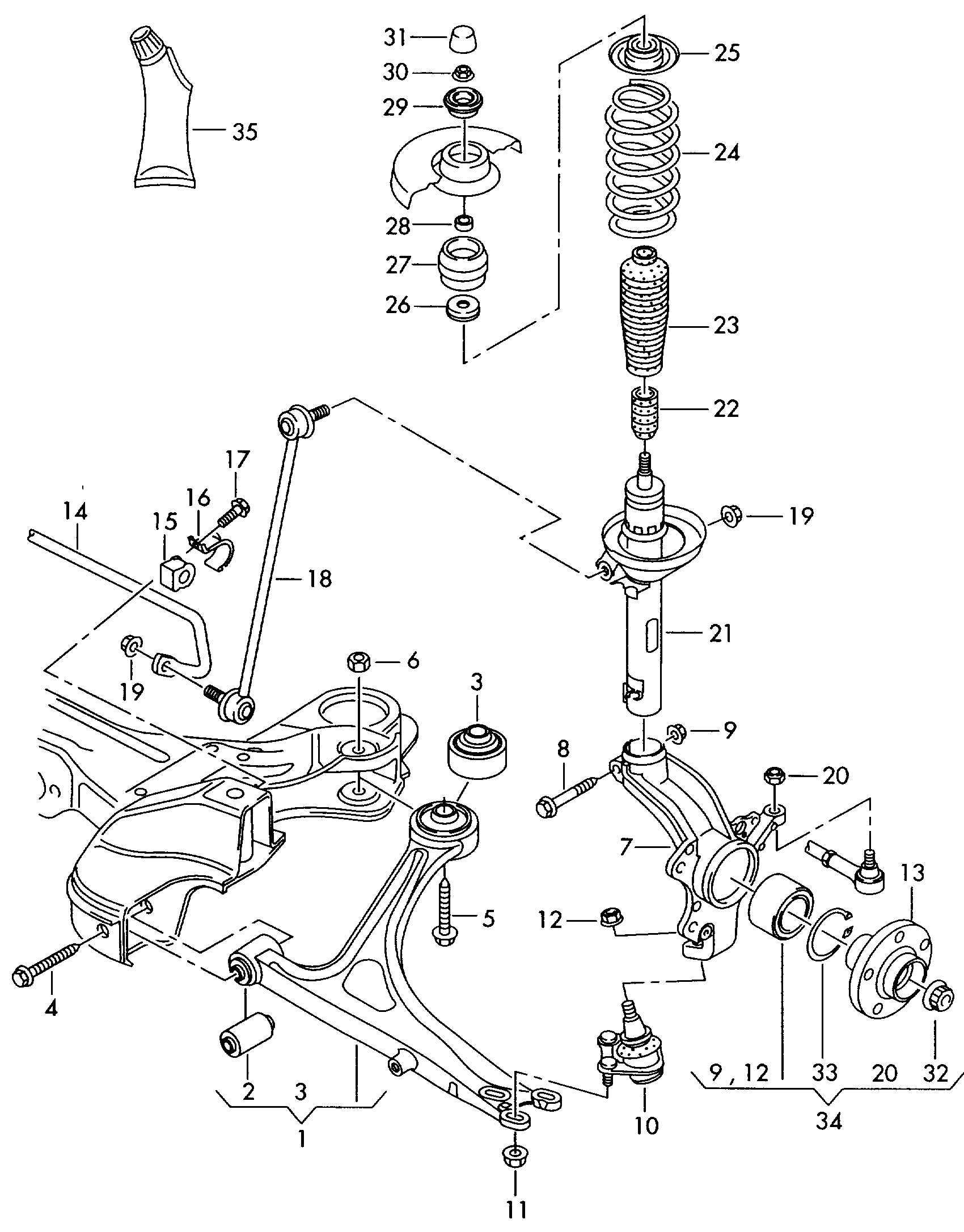 Seat 1J0 407 181 - Сайлентблок, рычаг подвески колеса parts5.com