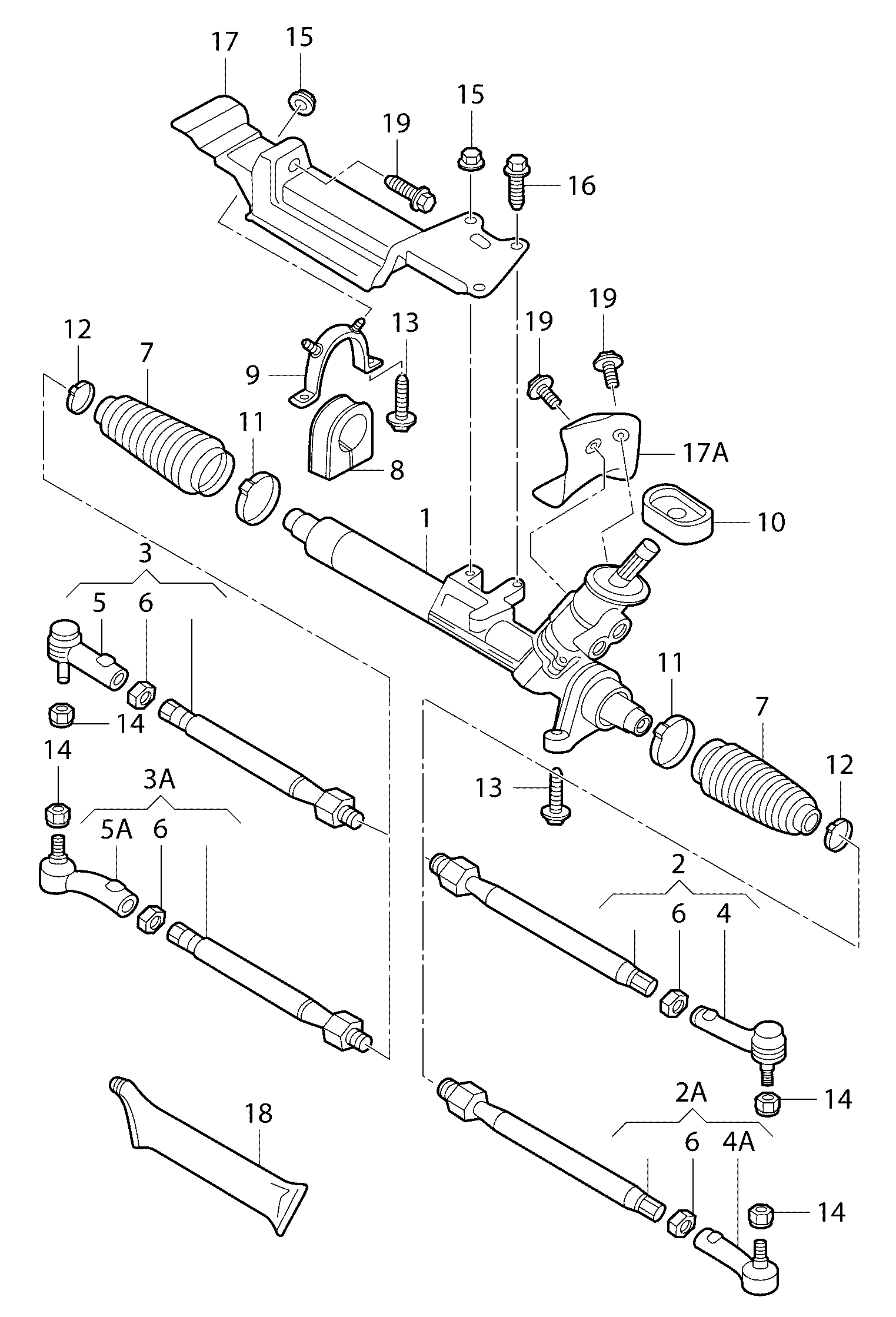 VW 8N0 422 803 C - Поперечная рулевая тяга parts5.com