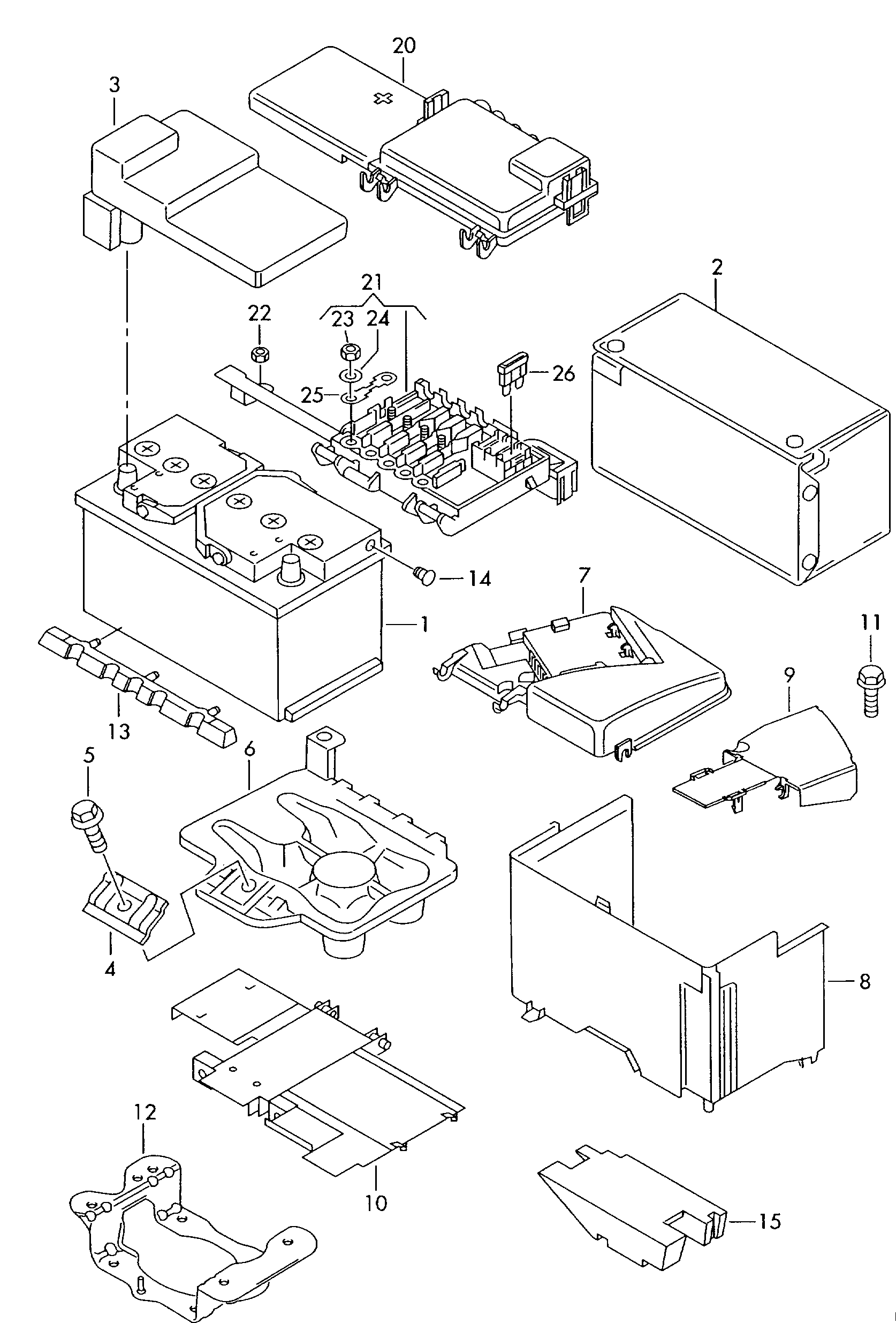 VAG 000915105AD - Стартерная аккумуляторная батарея, АКБ parts5.com