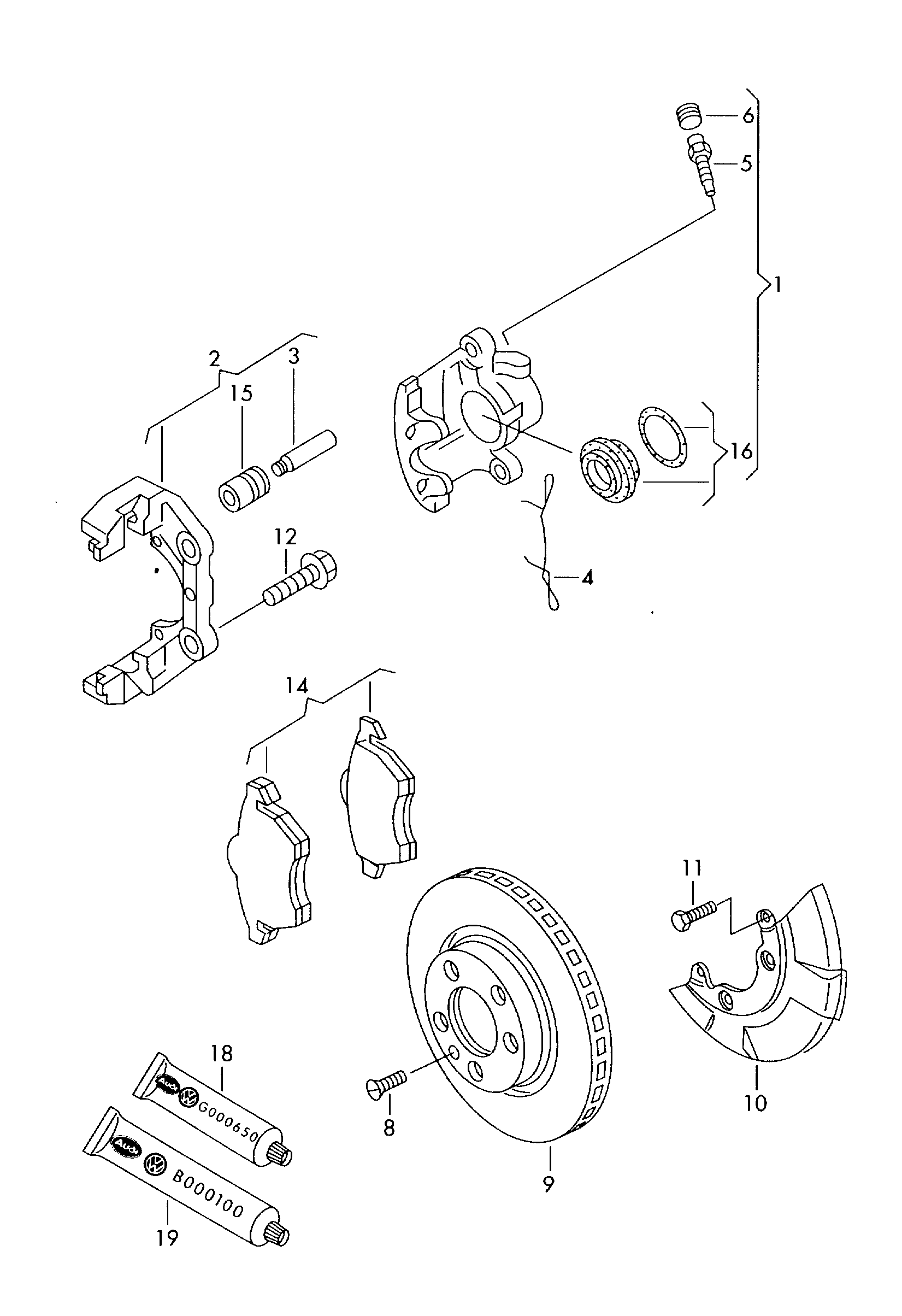 VAG 8N0 615 125 - Кронштейн, корпус скобы тормоза parts5.com