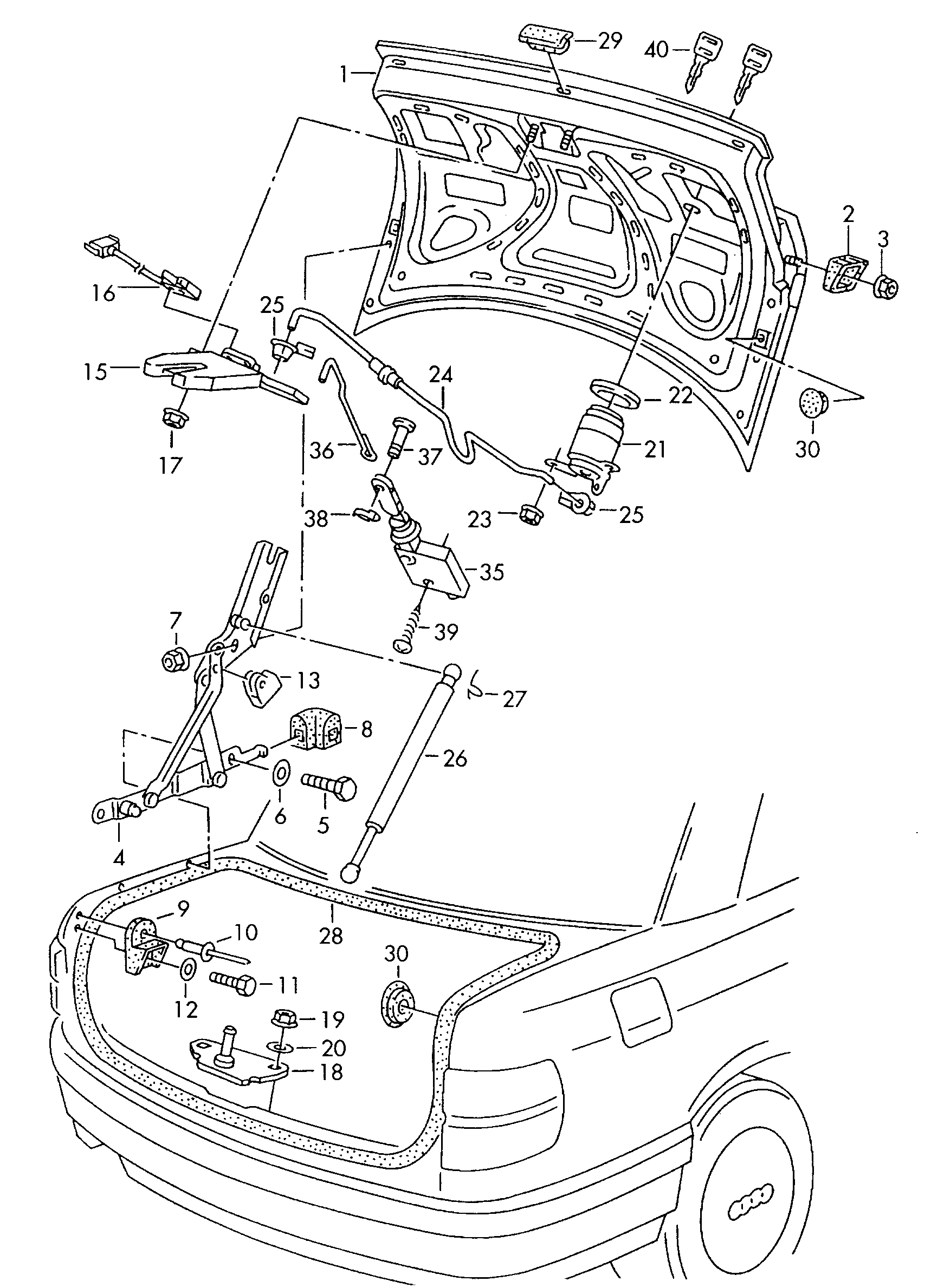 AUDI 8A5 827 552 A - Газовая пружина, упор parts5.com