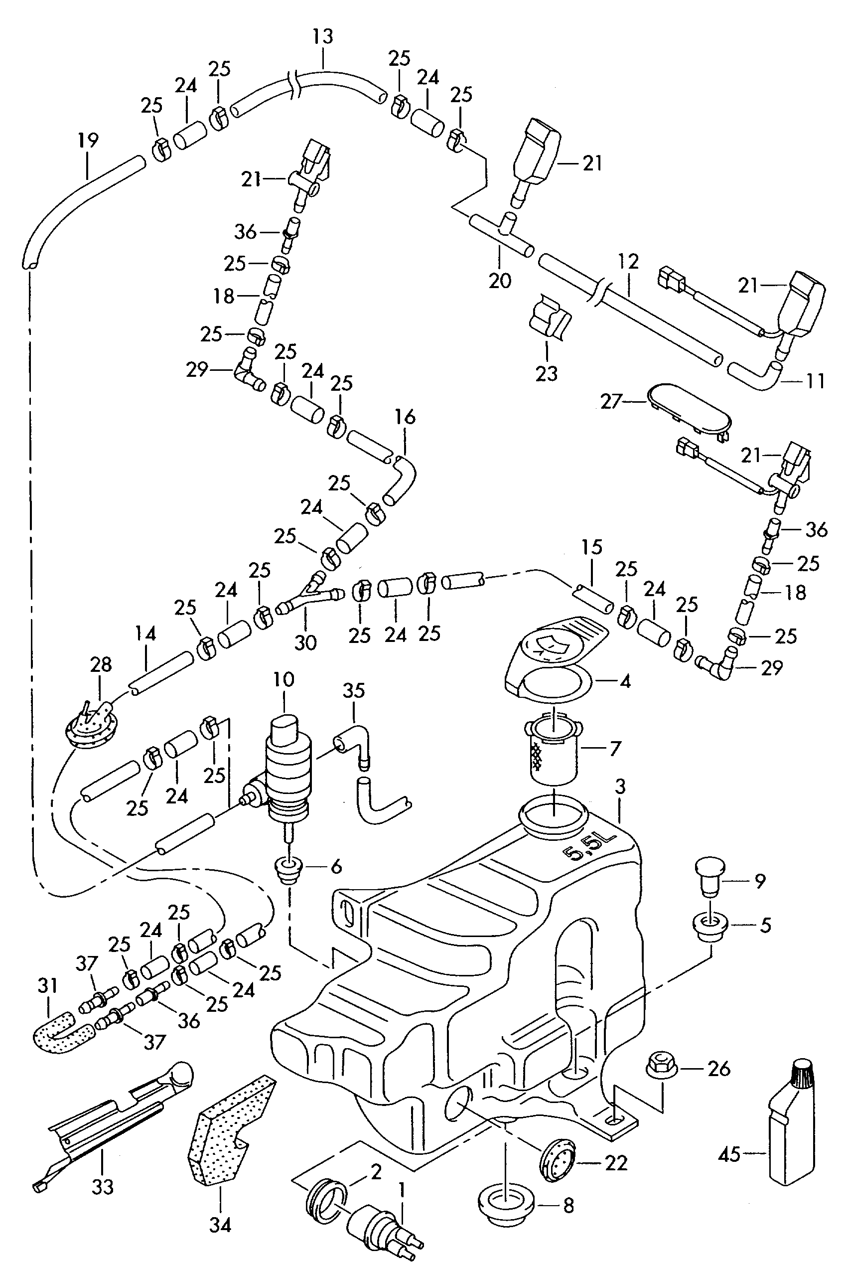 VW 8E0955465A - Прокладка, насос омытеля / бачок омывателя parts5.com