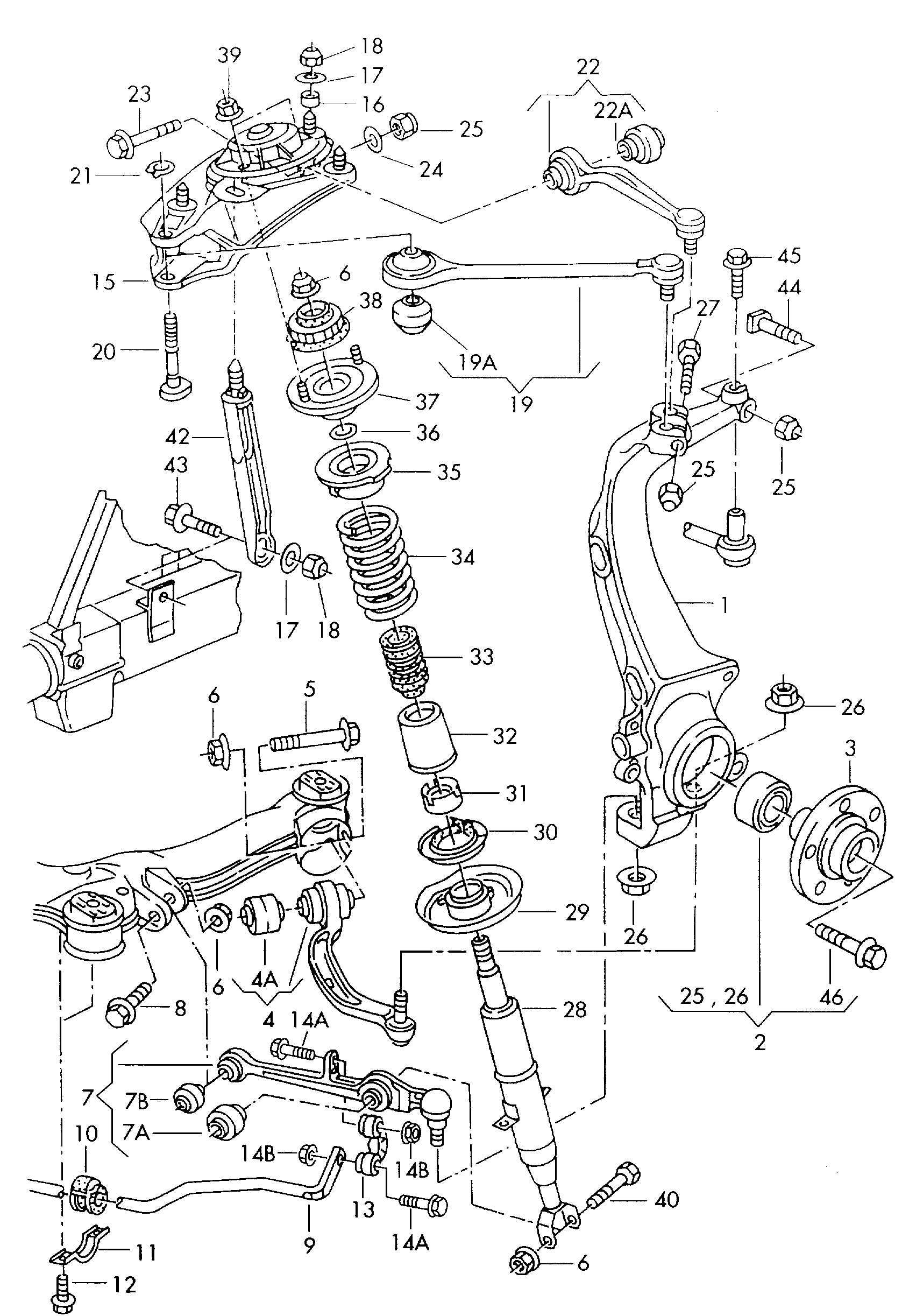 AUDI 4D0 407 151 P - Рычаг подвески колеса parts5.com