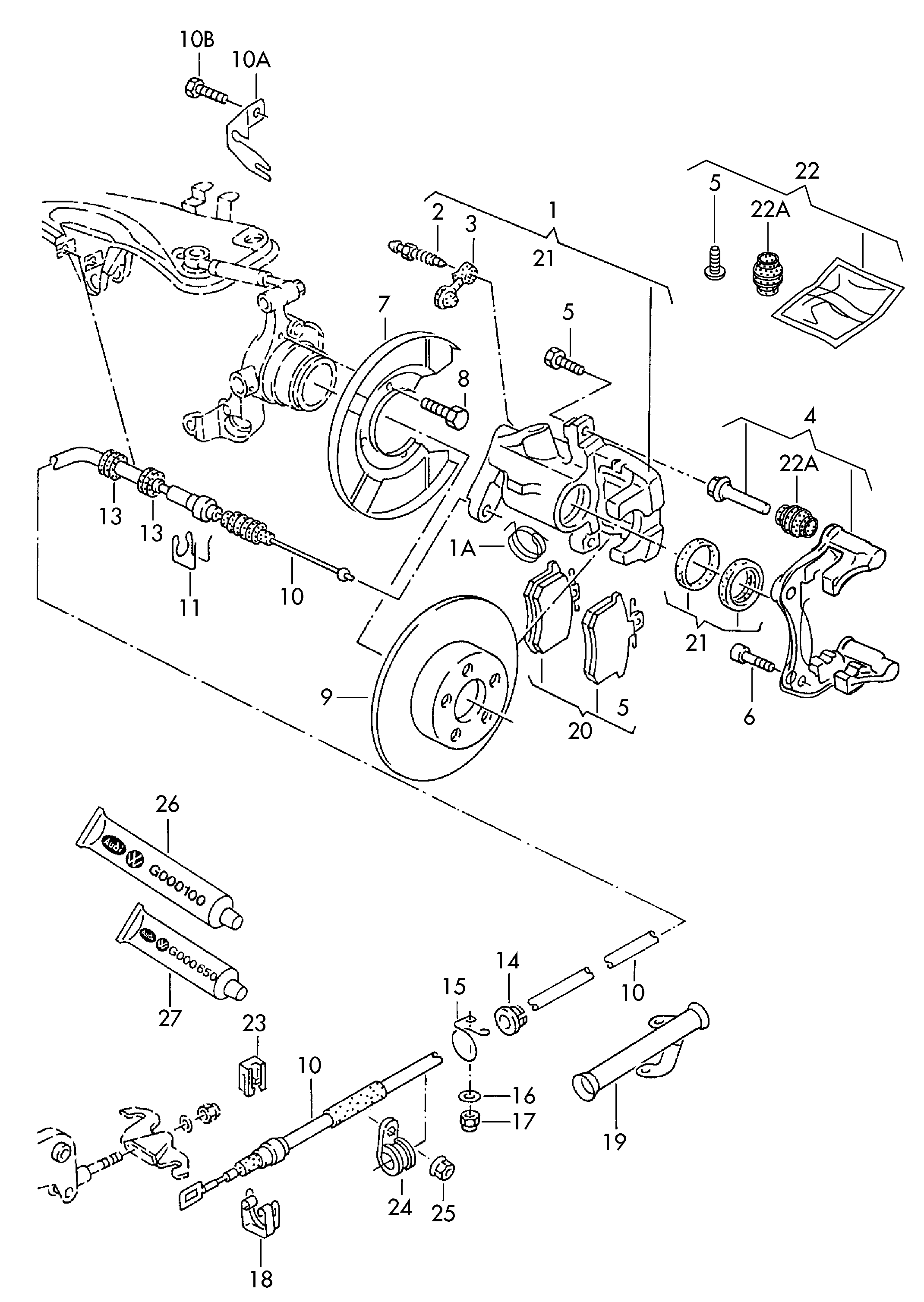 VAG 4D0 698 451 G - Тормозные колодки, дисковые, комплект parts5.com