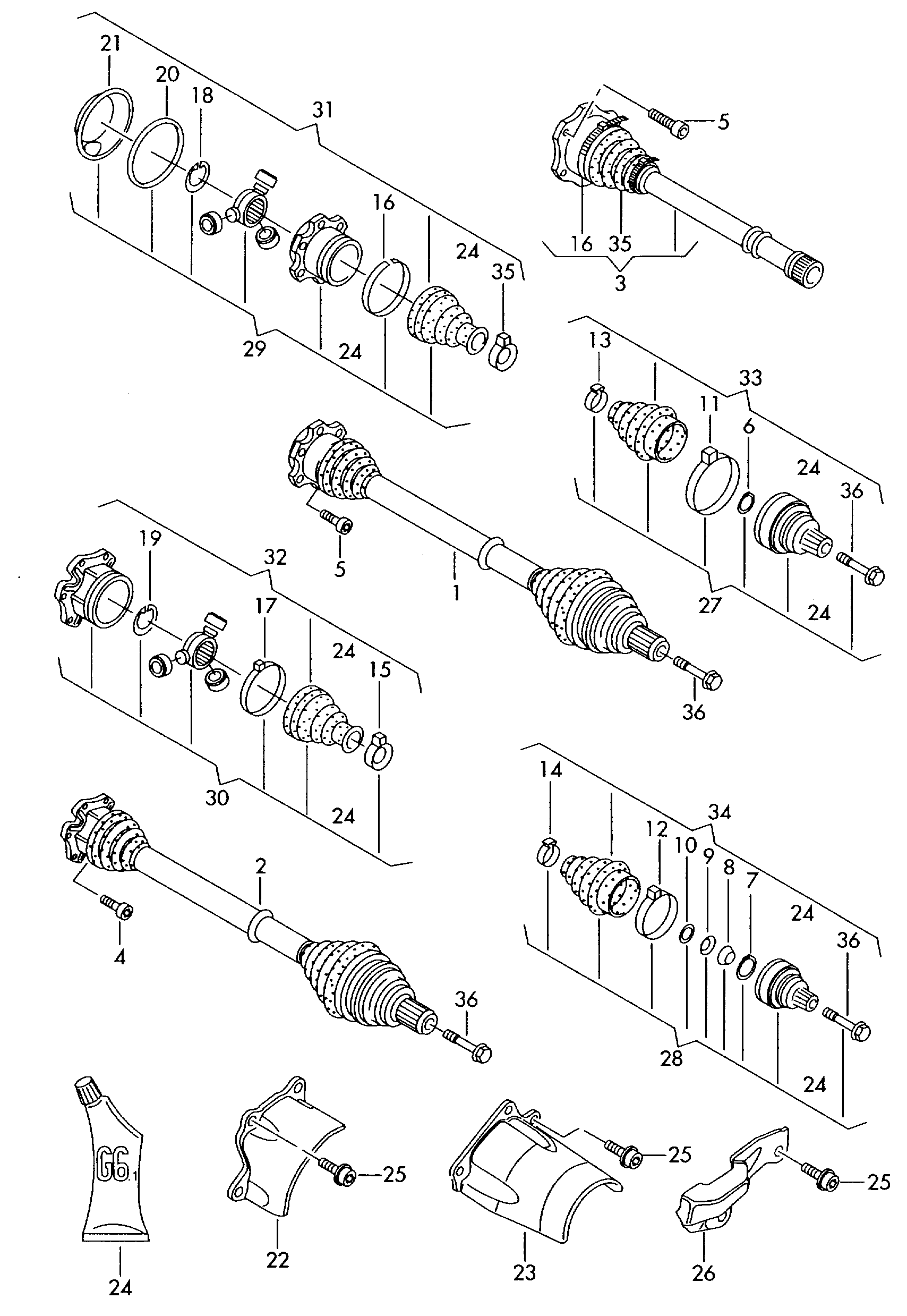 VW 4D0 498 099 - Шарнирный комплект, ШРУС, приводной вал parts5.com