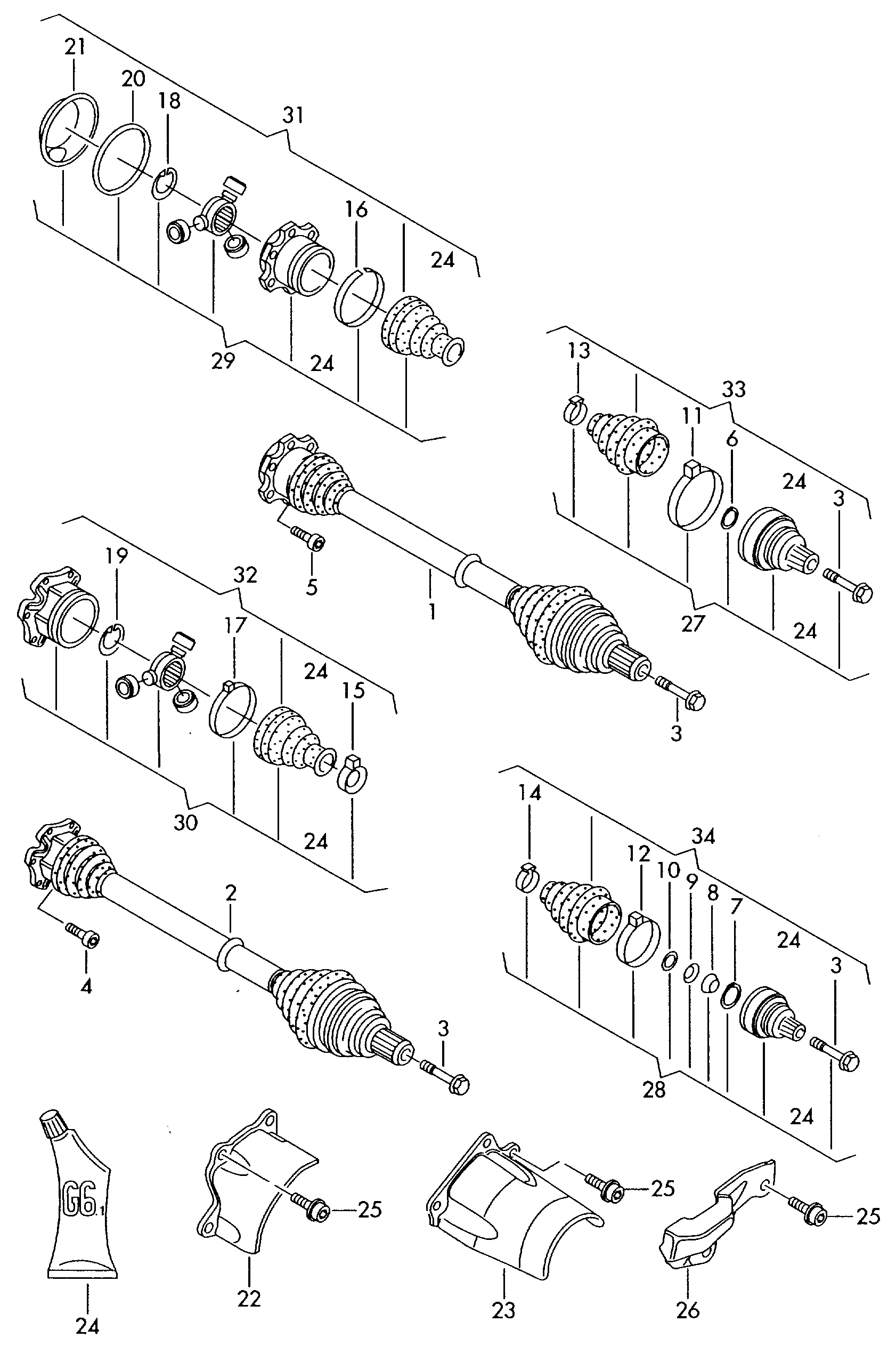 VAG 8E0498203 - Пыльник, приводной вал parts5.com