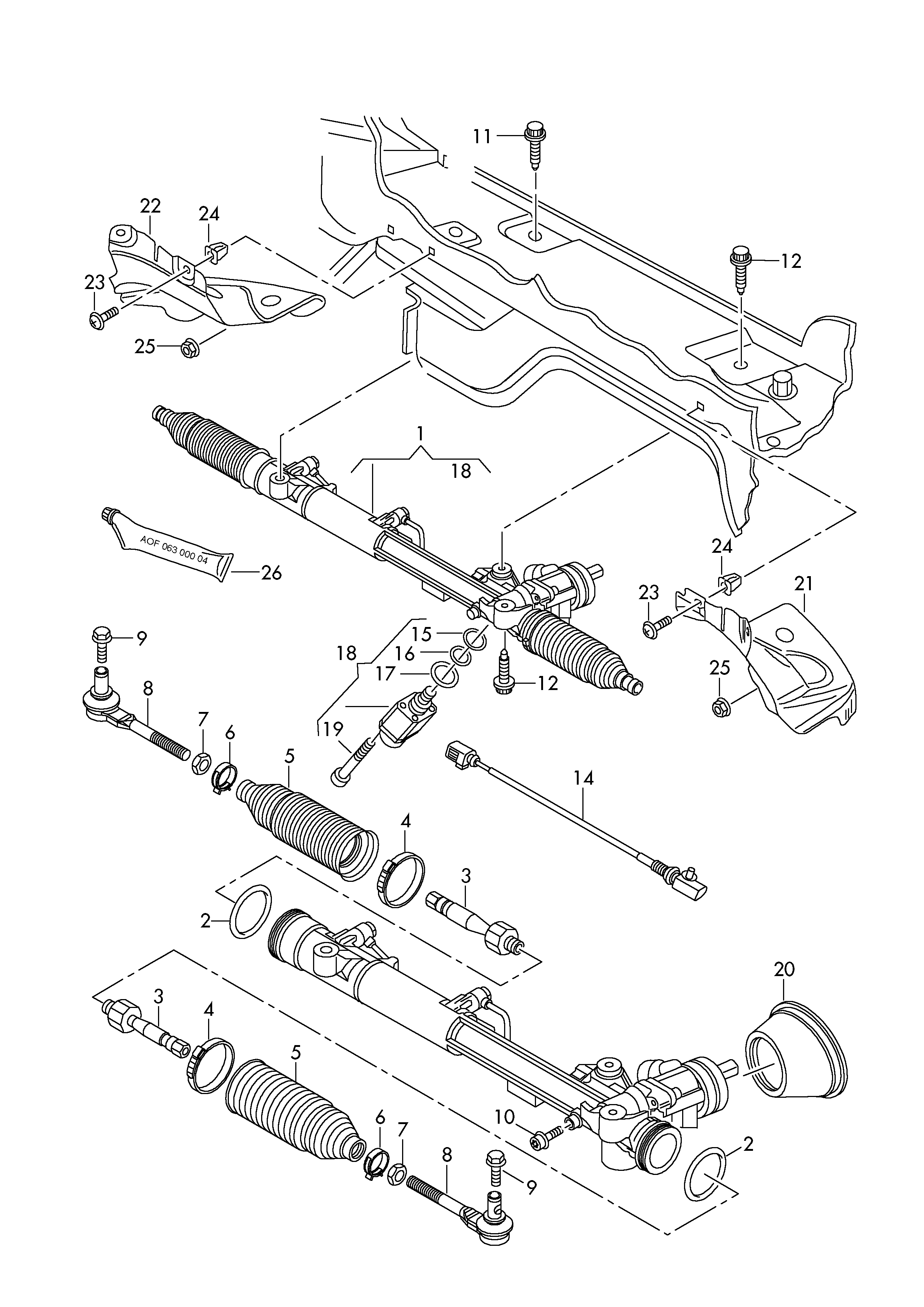 Seat 8E1422054E - Рулевой механизм, рейка parts5.com