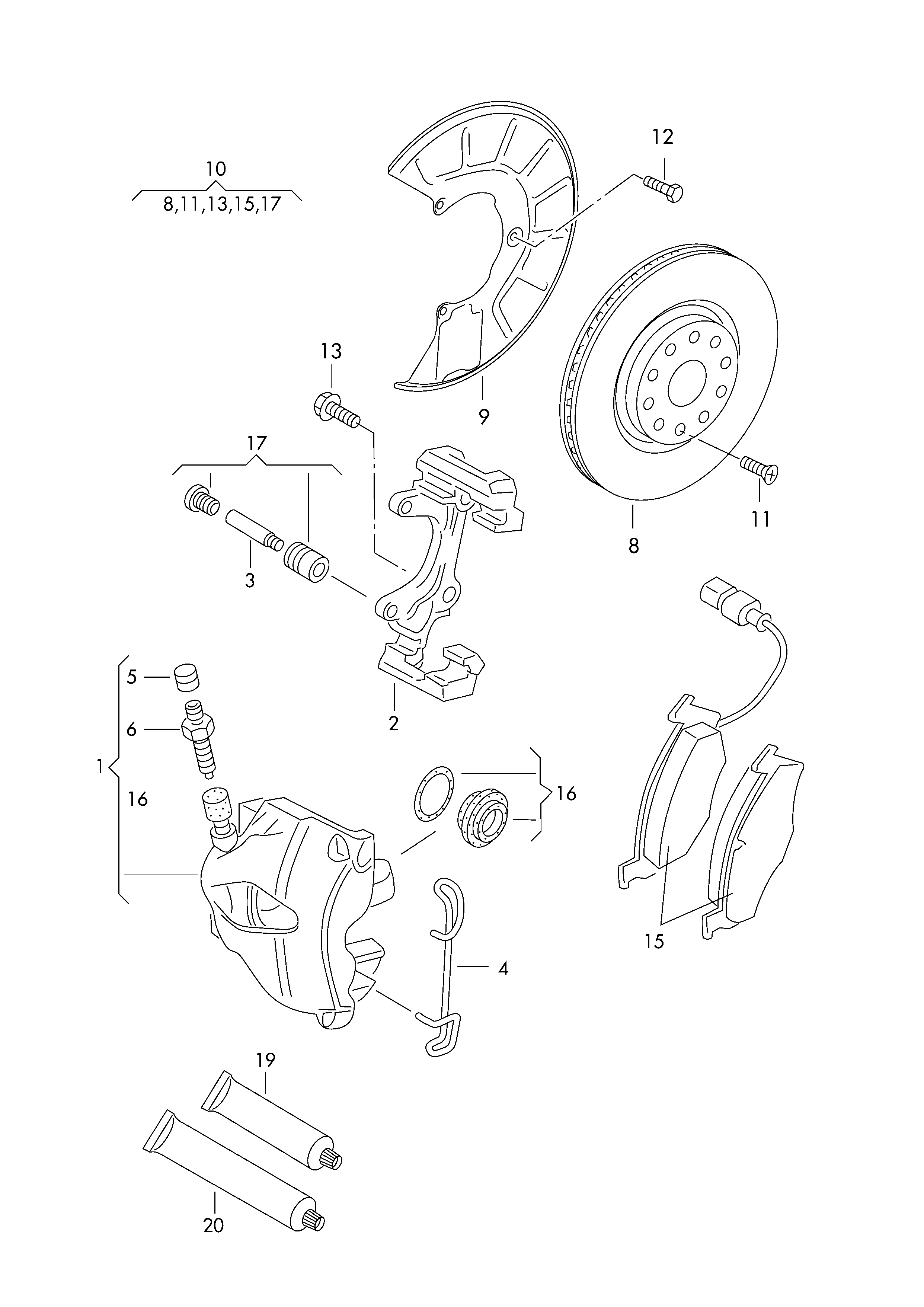 VAG 8K0 615 123 C - Тормозной суппорт parts5.com