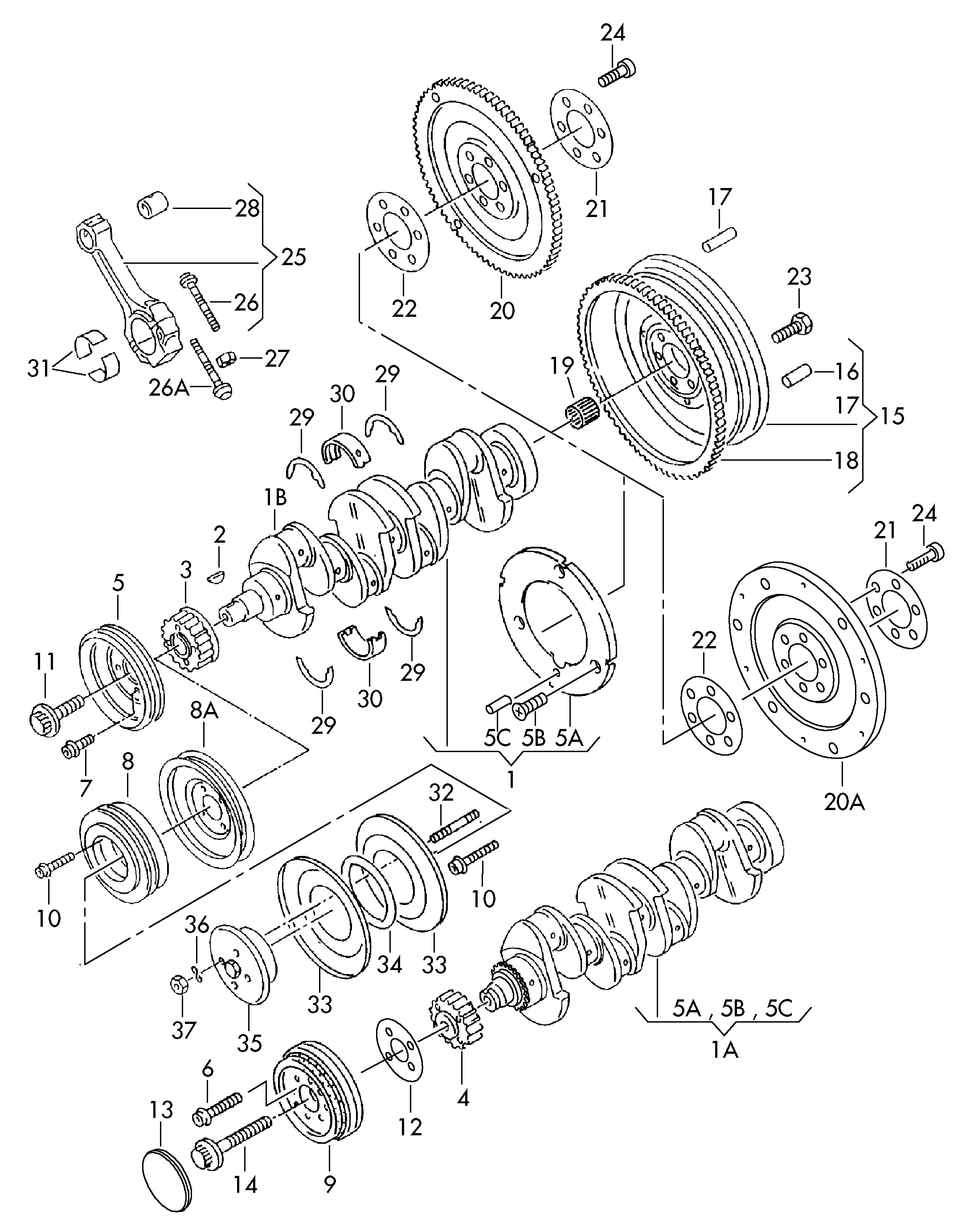 VW 026 198 491 - Подшипник коленвала parts5.com