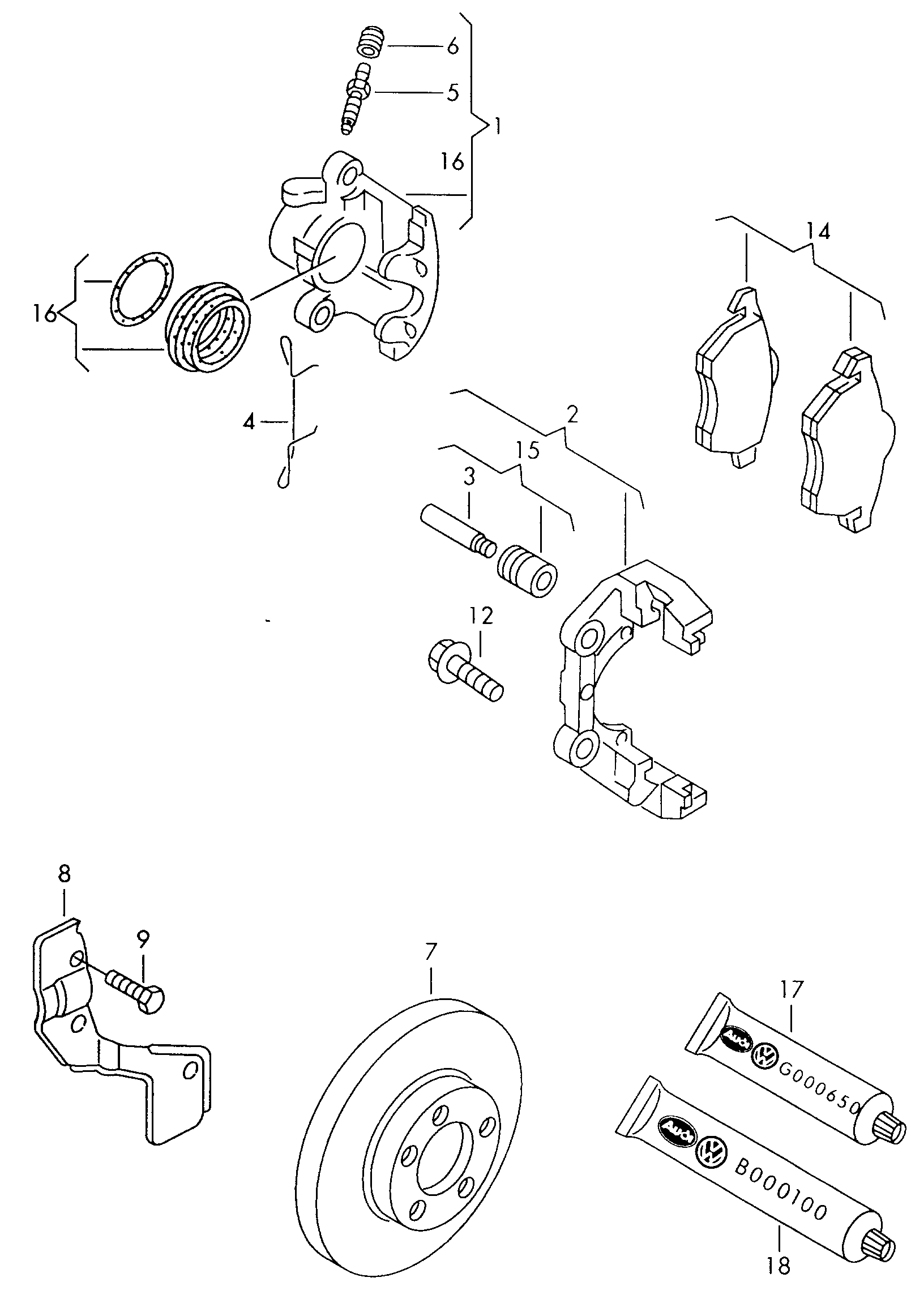 Seat 8D0615123A - Ремкомплект, тормозной суппорт parts5.com