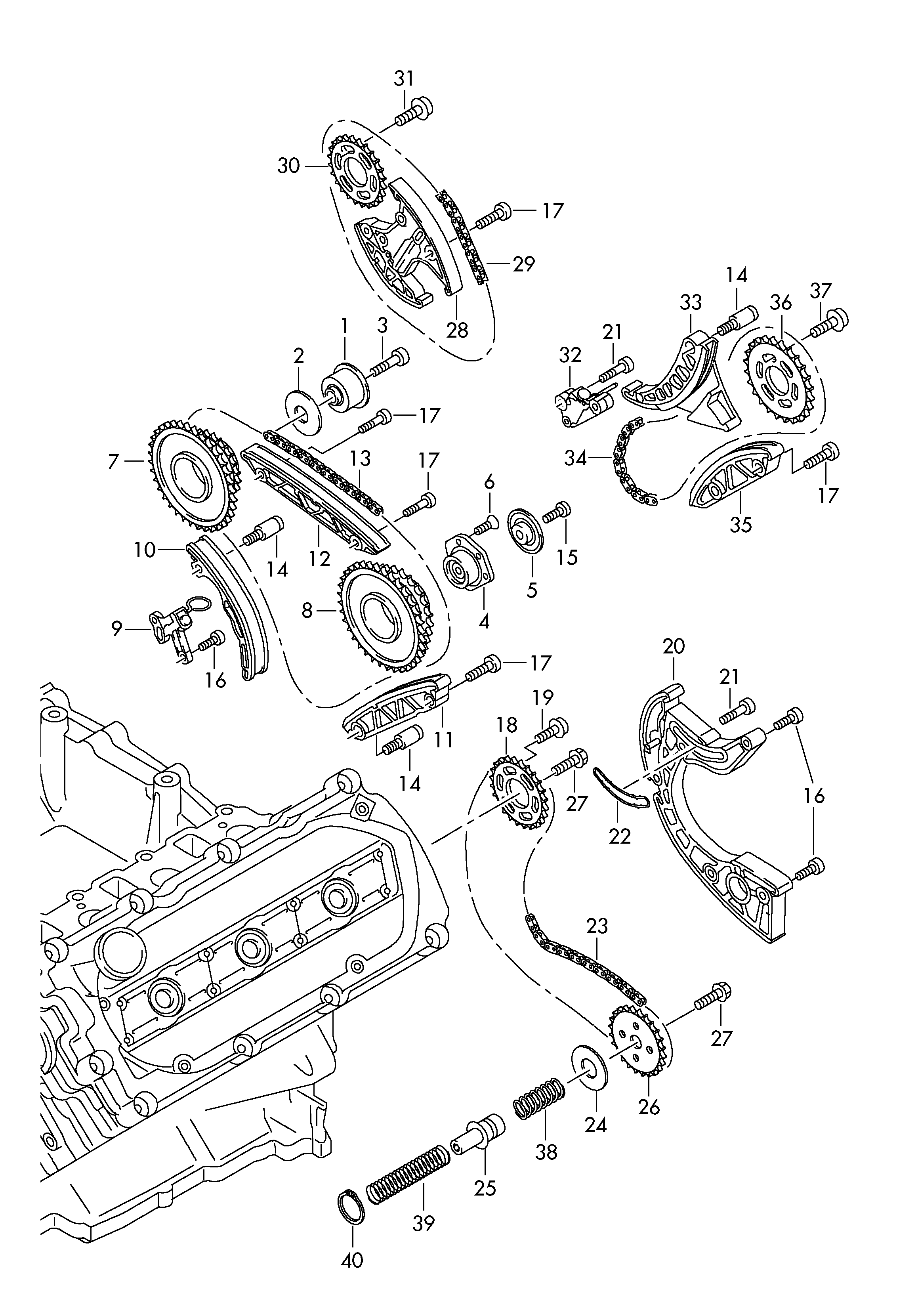 Seat 057109469G - Комплект цепи привода распредвала parts5.com