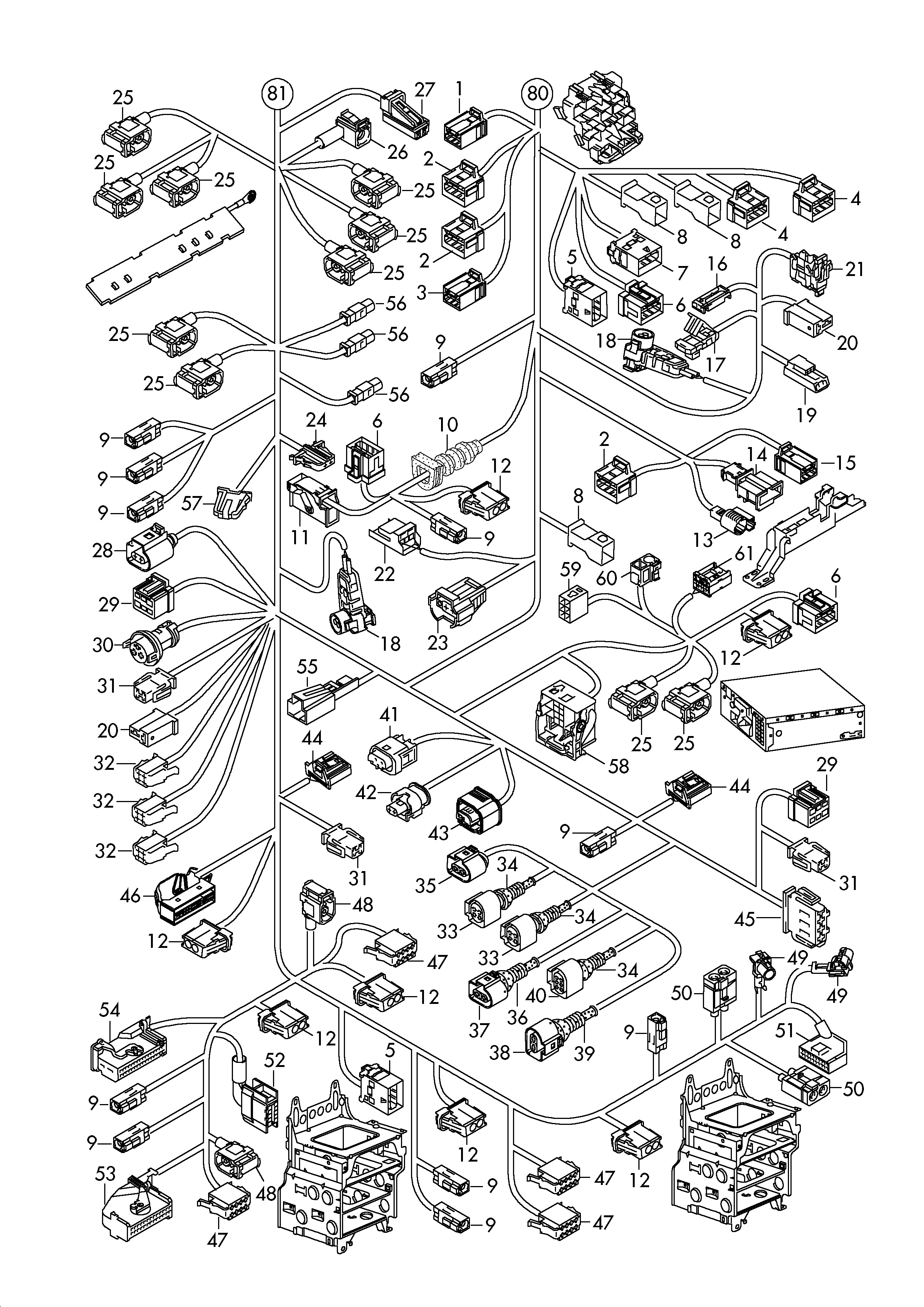 VW 3B0 973 752 A - Ремонтный комплект кабеля, центральное электрооборудование parts5.com