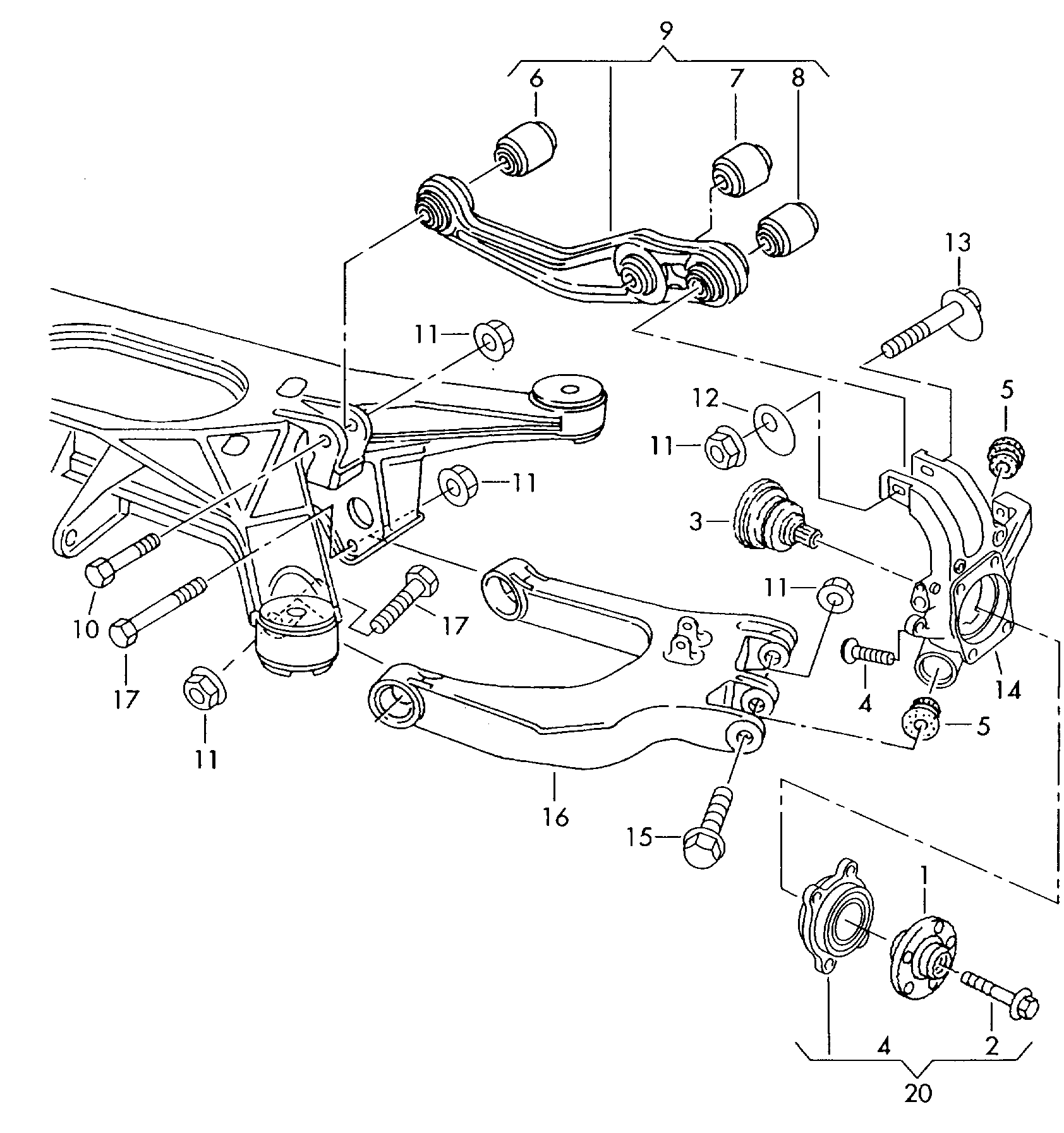 VAG N  10294902 - Монтажный комплект, рычаг подвески колеса parts5.com