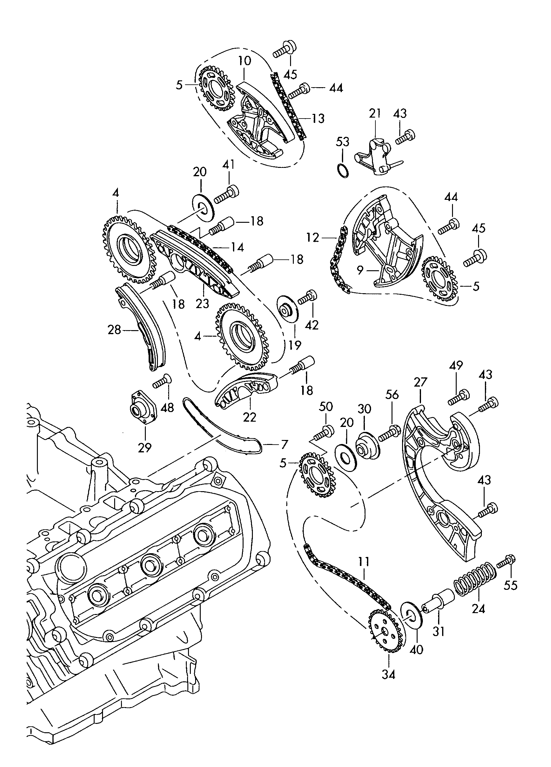 Skoda 059 109 229 L - Комплект цепи привода распредвала parts5.com