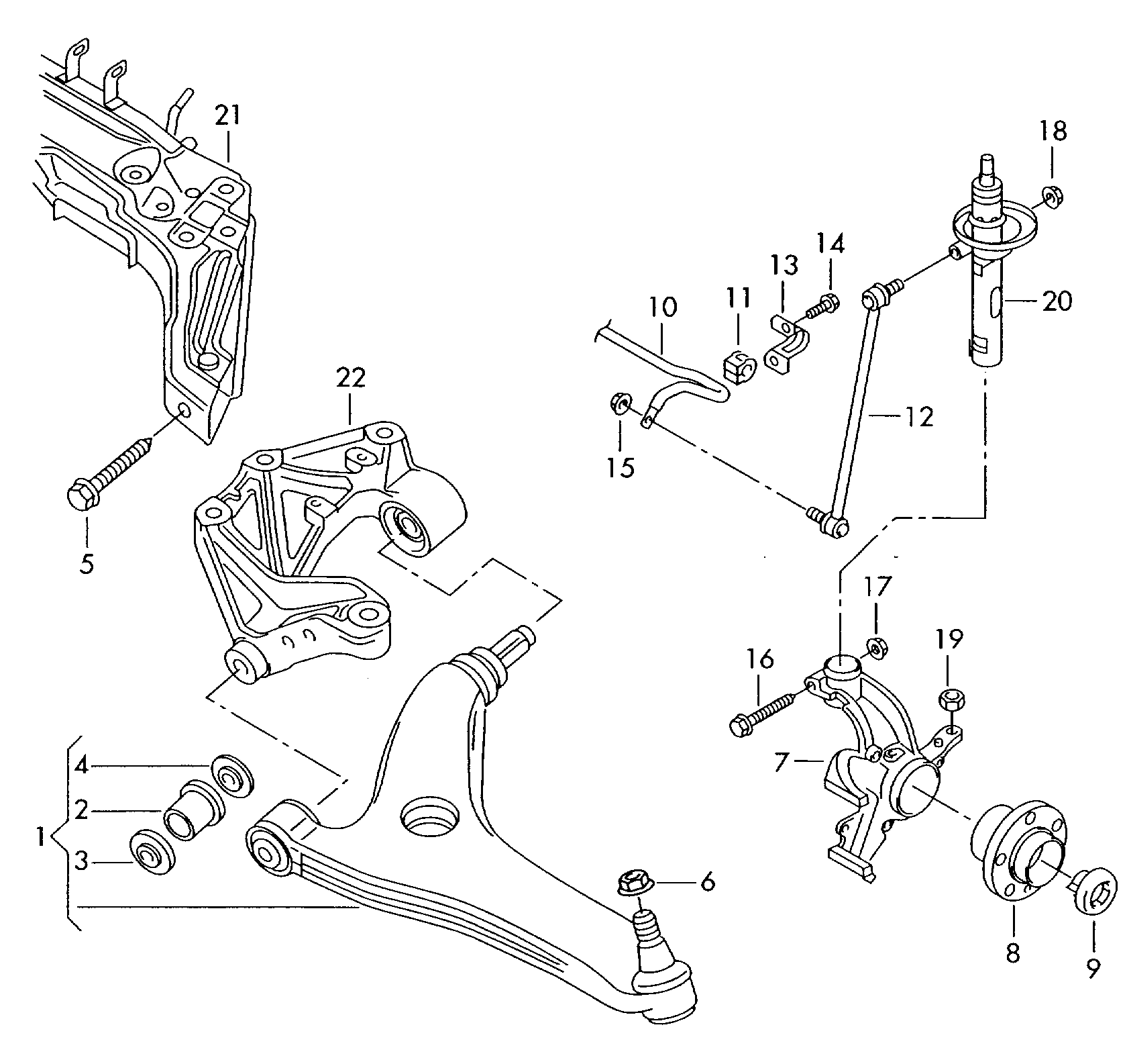 VW 6Q0407621AJ - Ступица колеса, поворотный кулак parts5.com