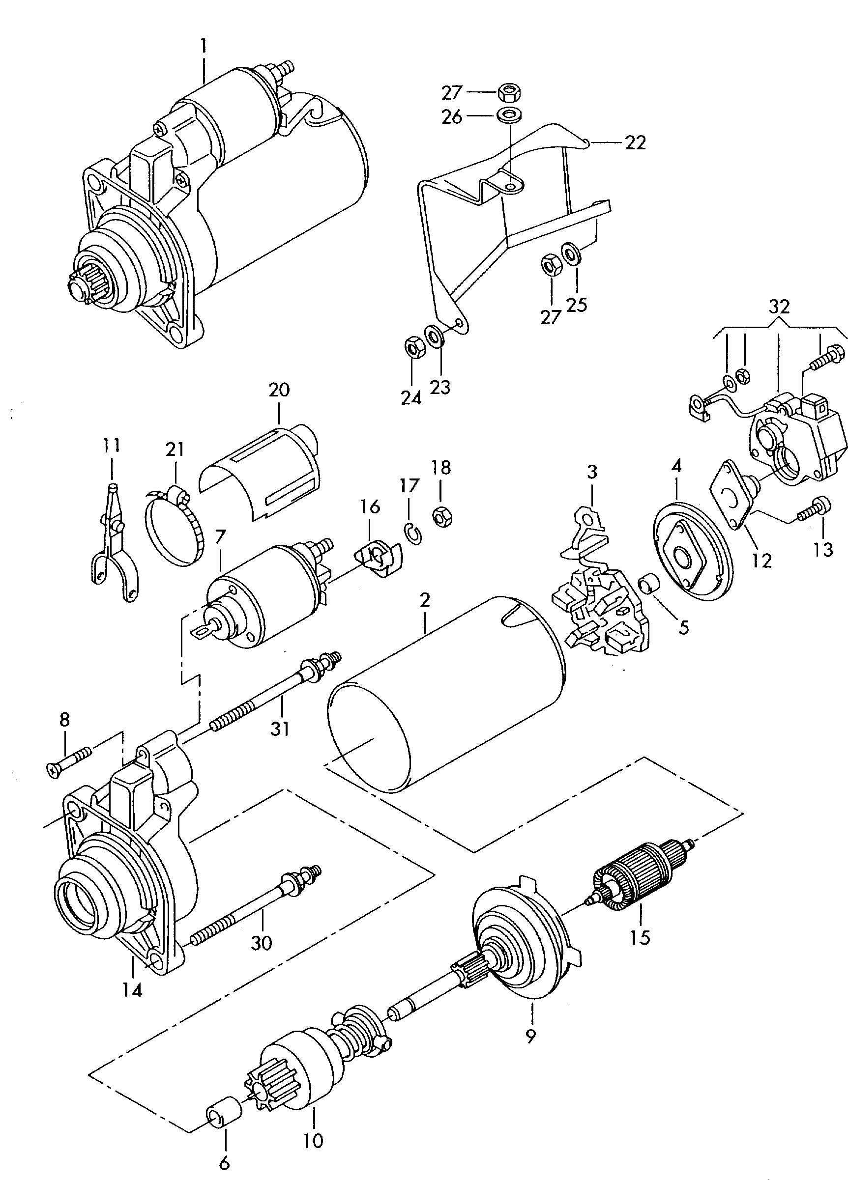 VAG 085 911 287 - Тяговое реле, стартер parts5.com