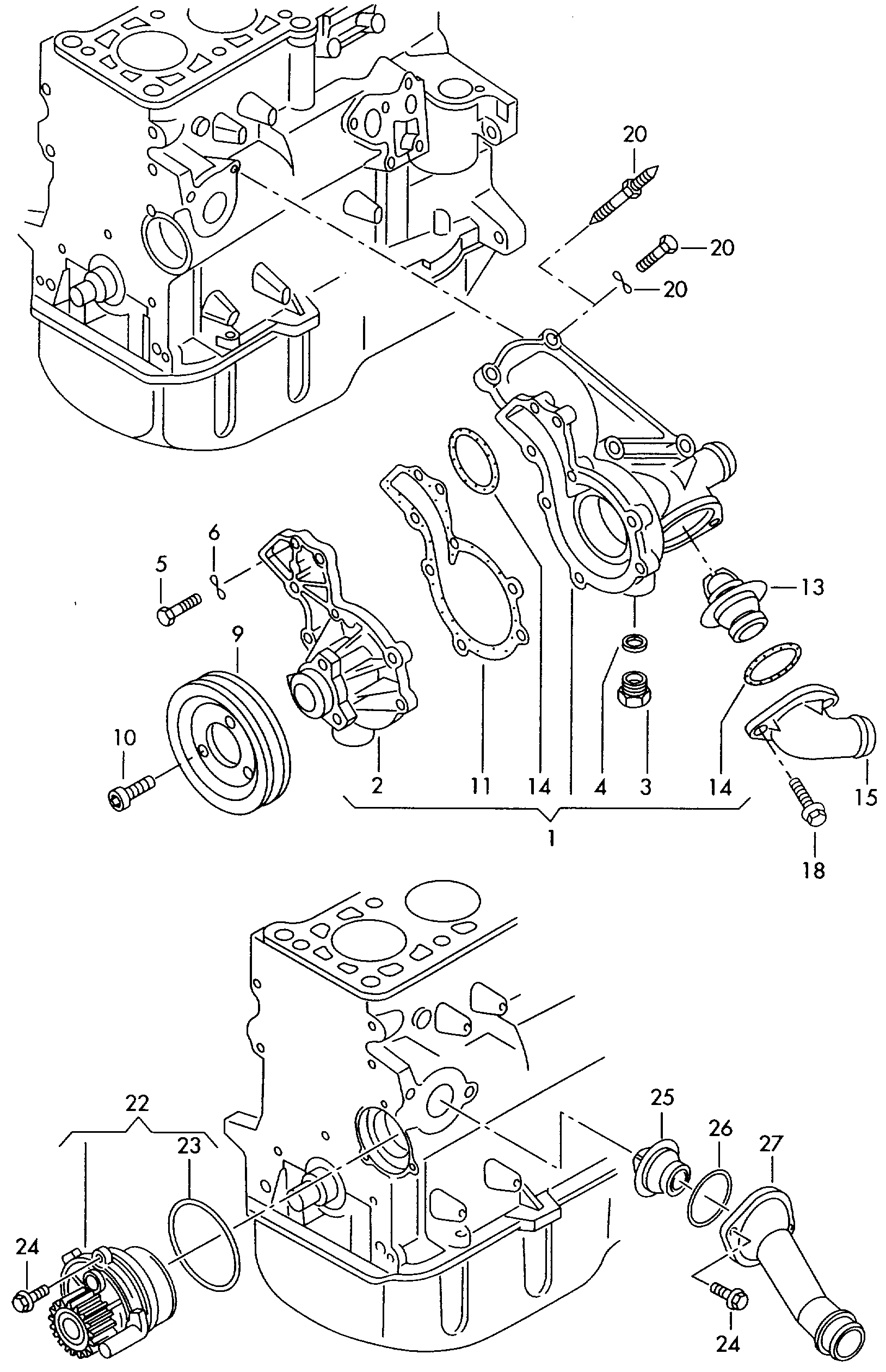 AUDI 06B.121.011L - Водяной насос parts5.com