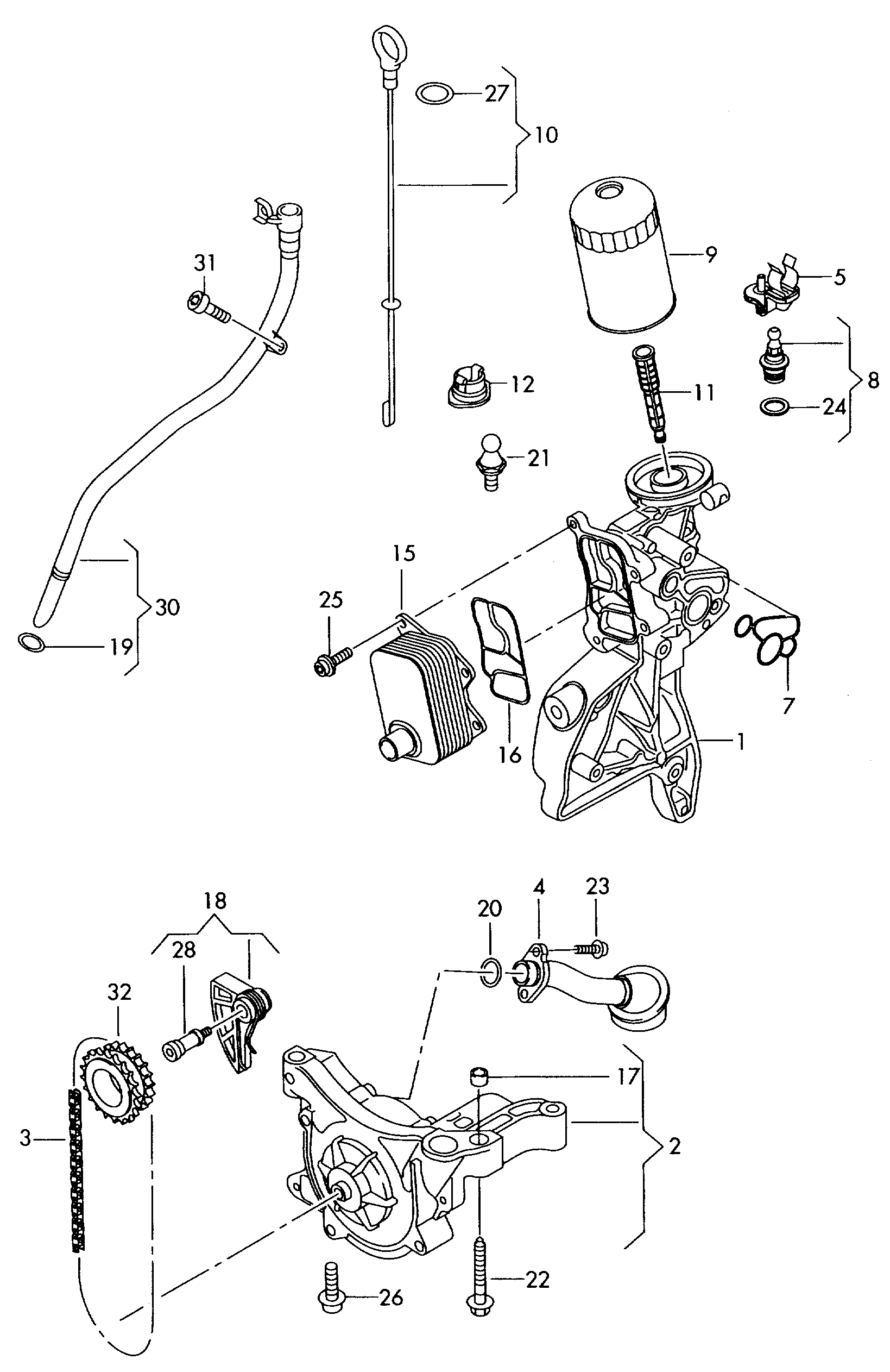 Seat 06K 115 225 C - Комплект цепи, привод масляного насоса parts5.com