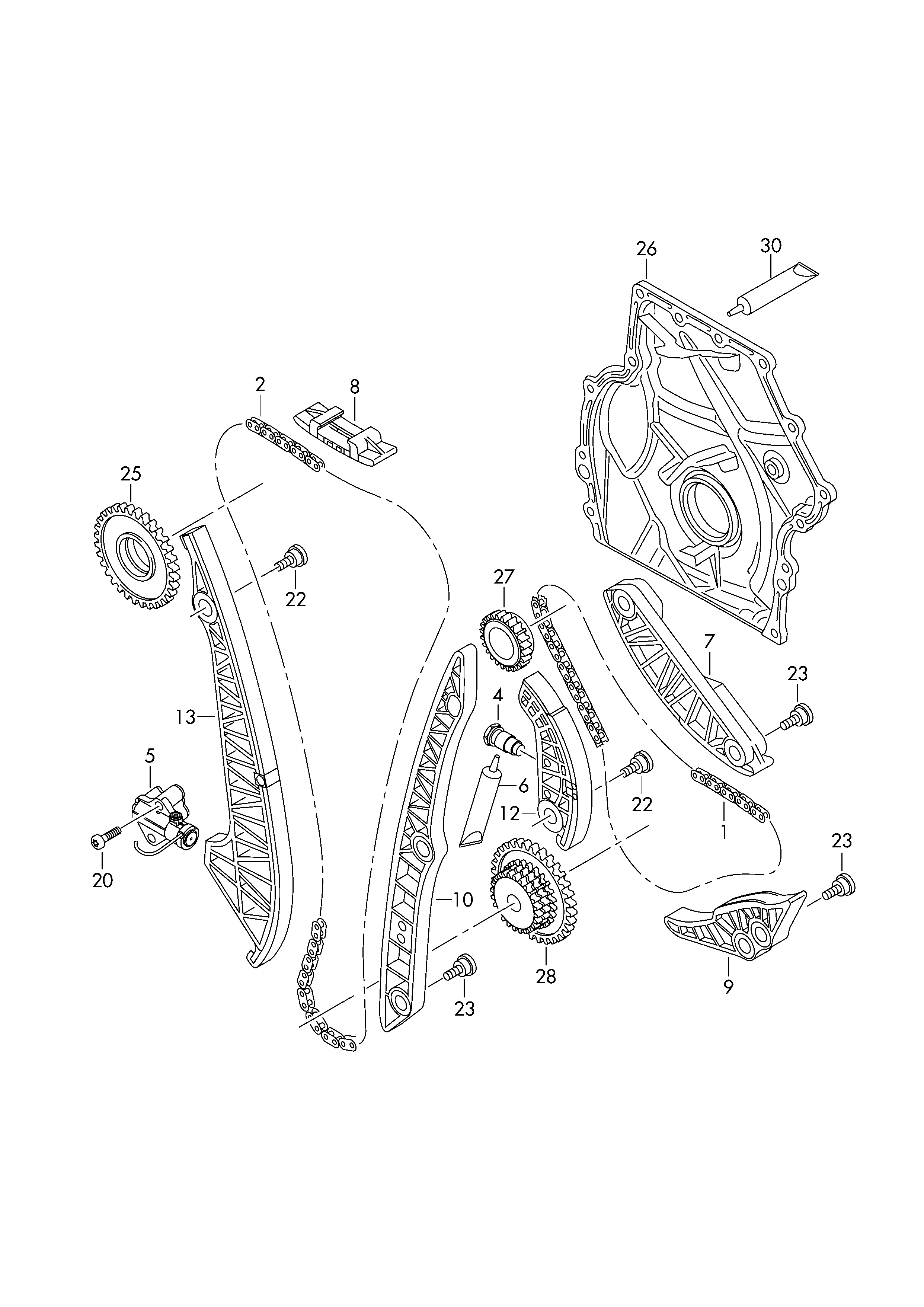 Seat 06H 109 158 H - Комплект цепи привода распредвала parts5.com